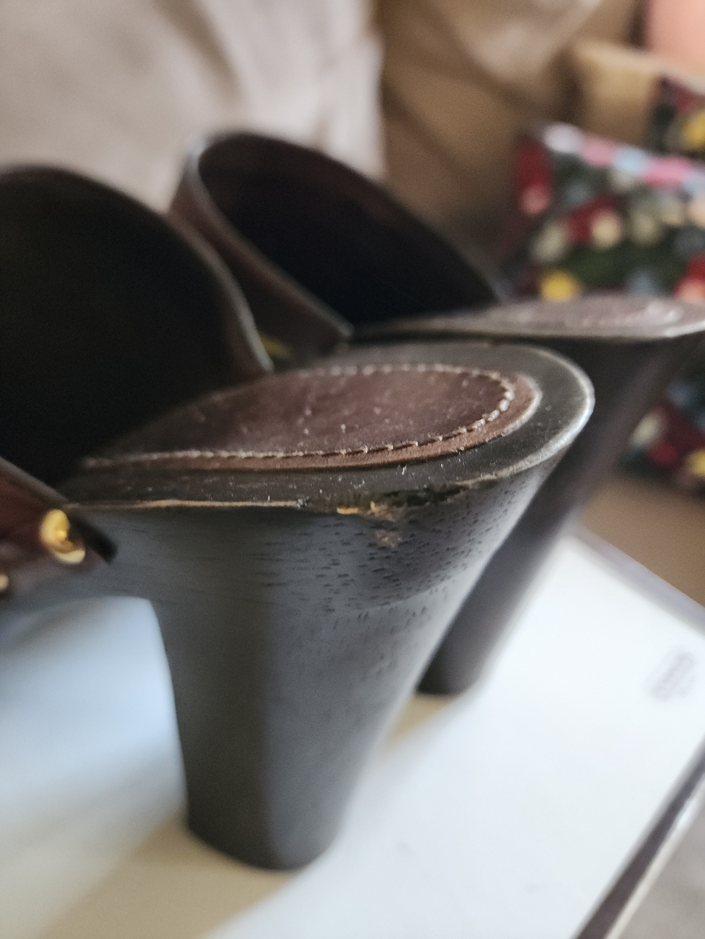 Pre-loved Coach Multicolor Patchwork Velvet Studded Mules - Picture 5 of 11